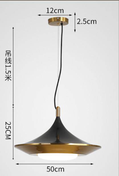 Luminária pendente LED de design com cone arredondado Luxe