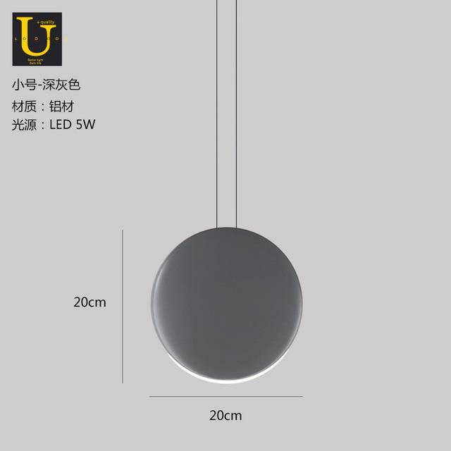 Luminária pendente LED redonda de alumínio de design