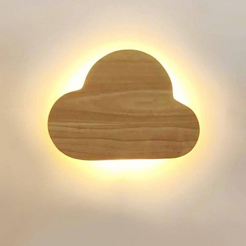 Arandela nuvem de madeira