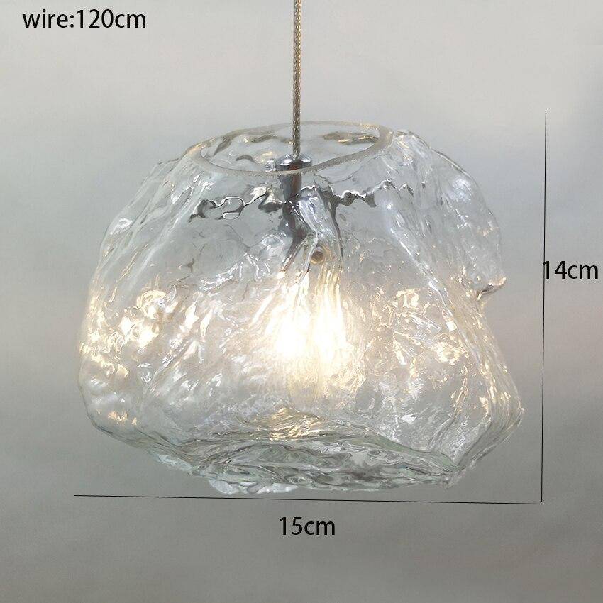 Luminária pendente estilo cubo de gelo de vidro