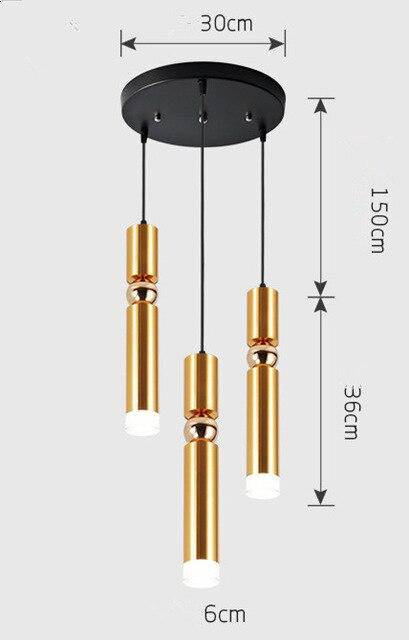 Luminária pendente cilíndrica LED Simplicity com tubo cromado
