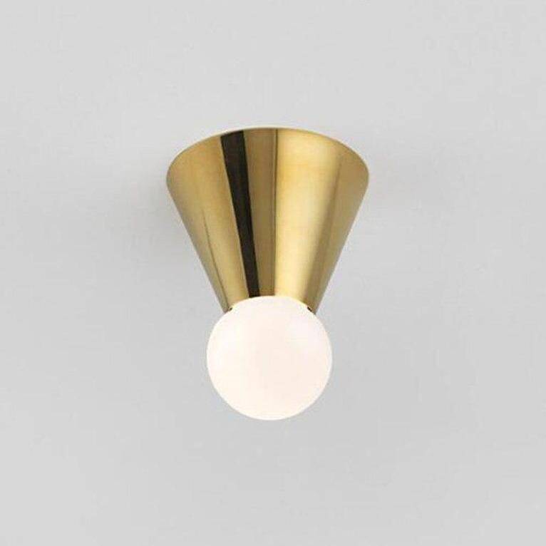 Plafon LED cone cromado e bola de vidro