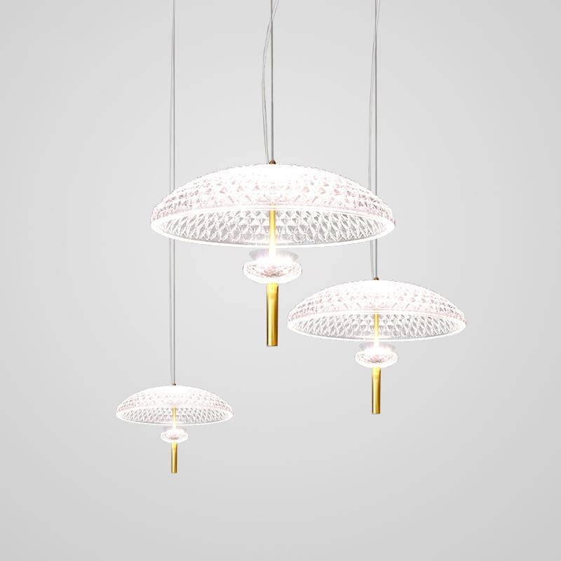 Lomye estilo chinês LED luz pendente de design de vidro oval aberto