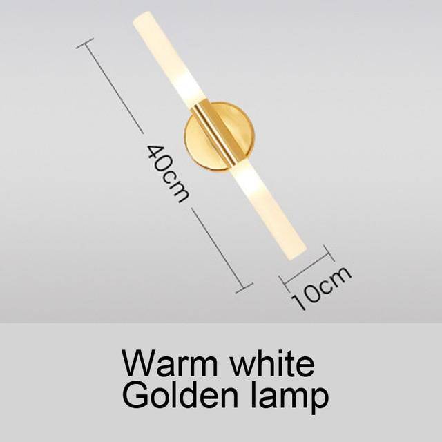 Aplique LED de design em barra de ouro e vidro
