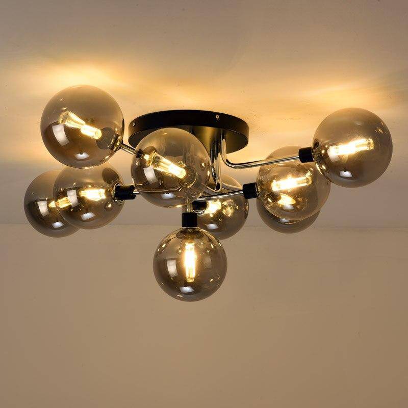 Plafon LED de design com braços e bolas de vidro