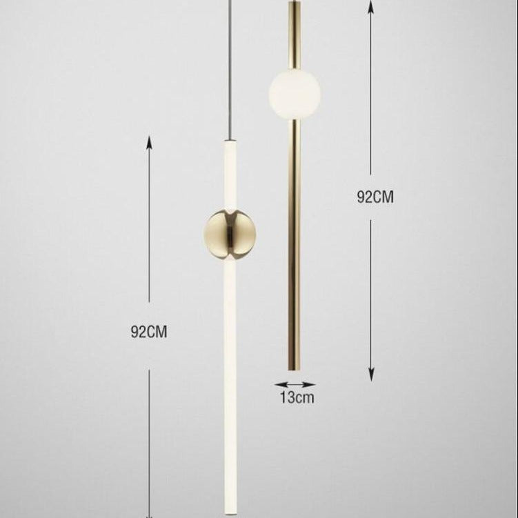 Lustre de design em tubos LED dourados Orion