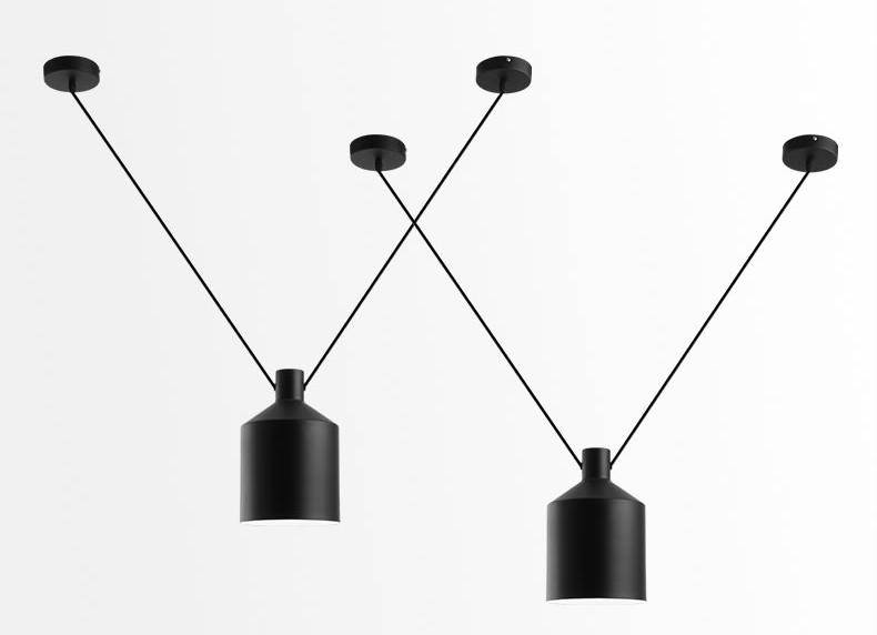 Luminária pendente estilo loft preto de designer moderno