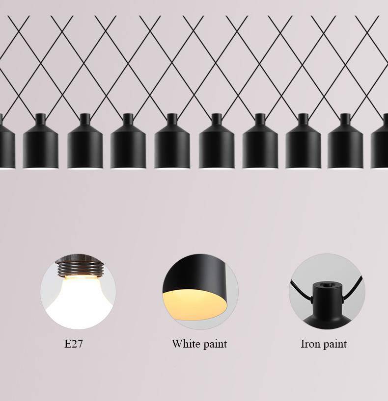 Luminária pendente estilo loft preto de designer moderno