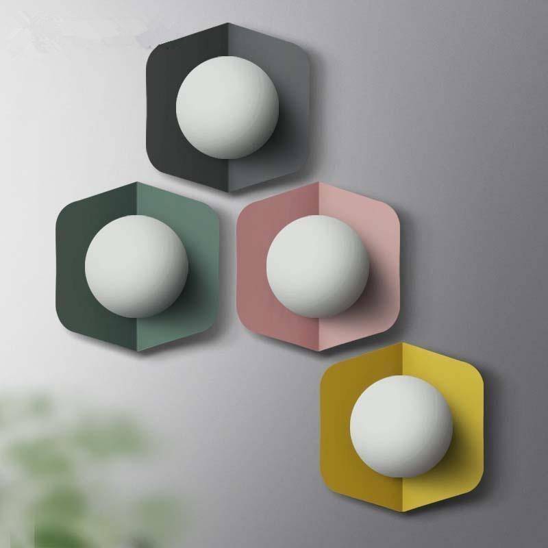 Aplique LED minimalista Morden com bola branca (cores)