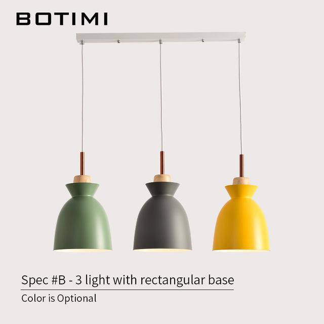 Luminária pendente de design moderno com lâmpadas LED coloridas