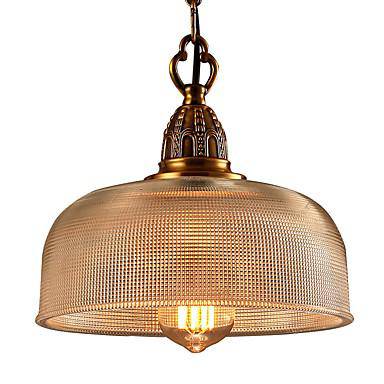 Antiga luminária pendente LED rústica dourada American Industriel