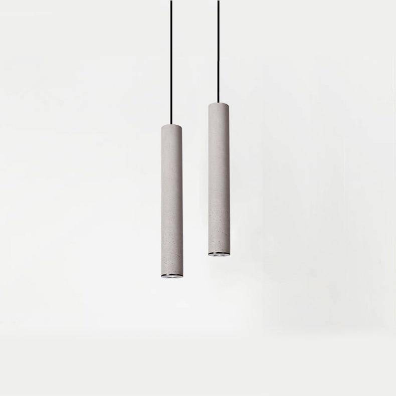 Luminária pendente com design nórdico de tubo de cimento