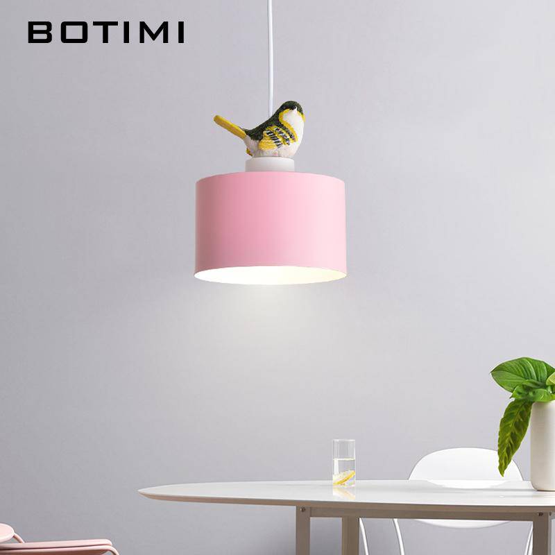 Luminária pendente LED colorida de design com pássaro Botimi