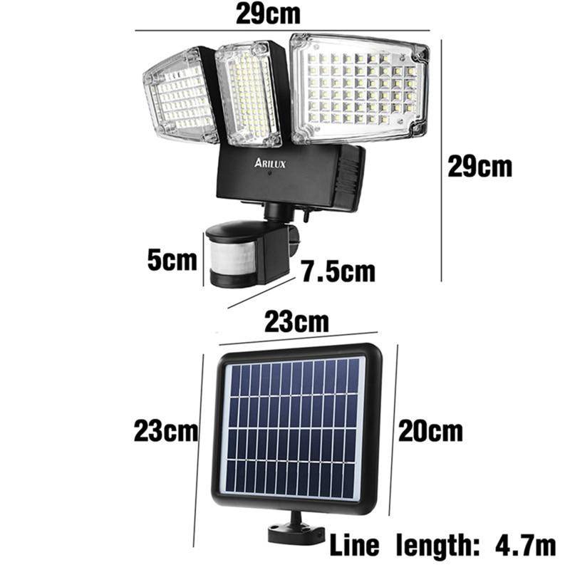 Refletor solar externo com 178 LEDs Arilux (preto ou branco)