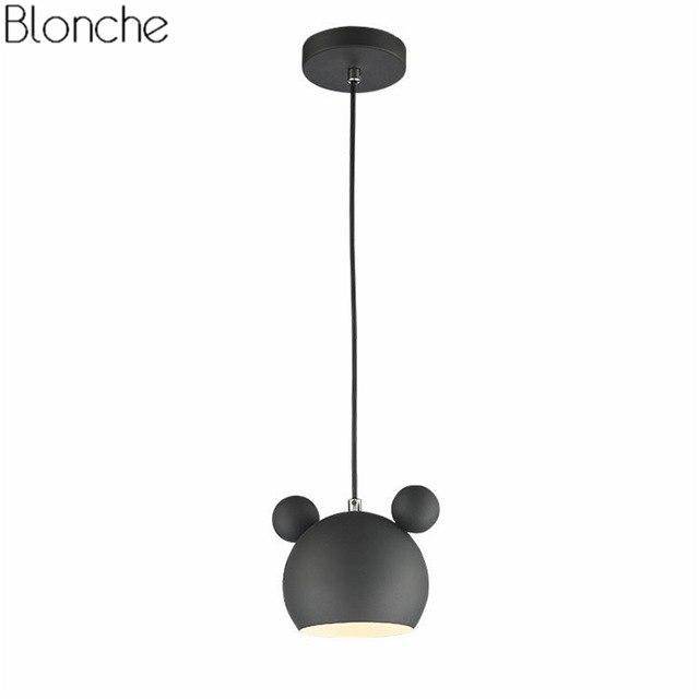 Luminária pendente LED de design no formato de um Mickey Mouse colorido
