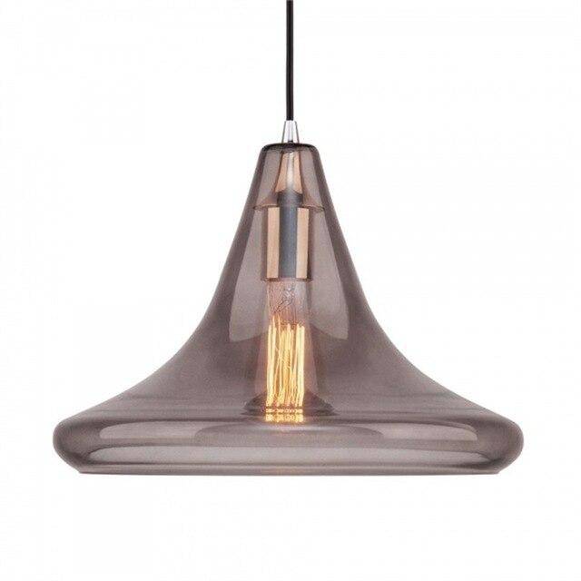 Luminária pendente LED de vidro triangular de design
