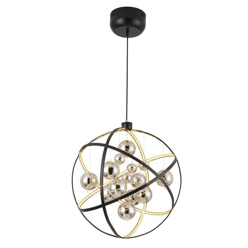 Bolas de luz pendente LED de design em esfera preta
