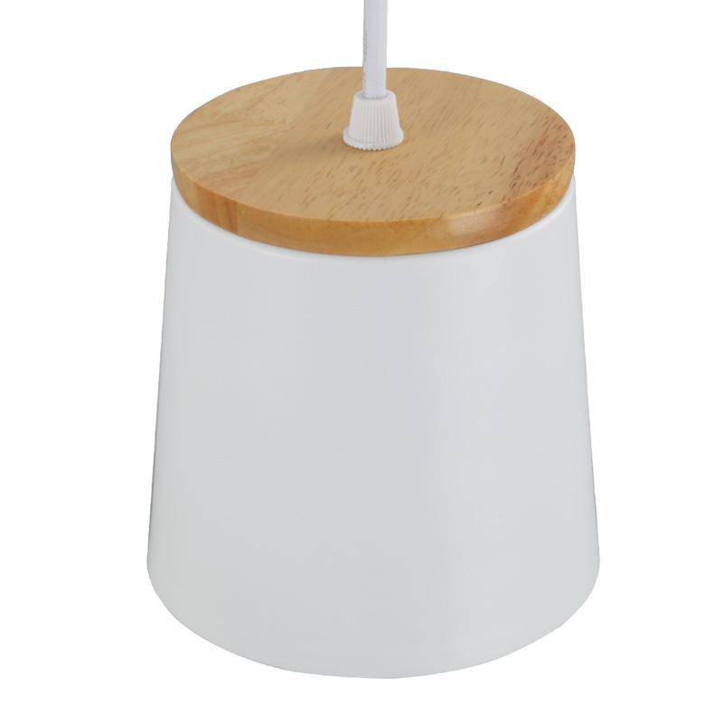 Luminária pendente de design em madeira Aisilan e metal branco