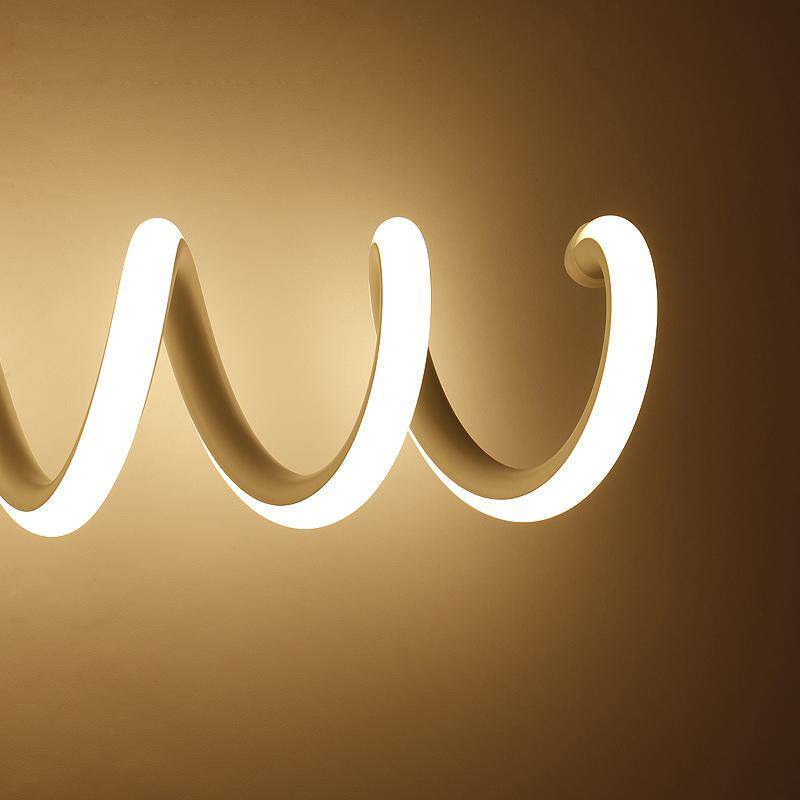 Arandela LED espiral de alumínio iluminada