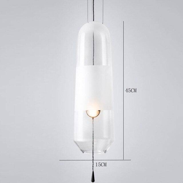 Luminária pendente LED de design em vidro colorido Loft