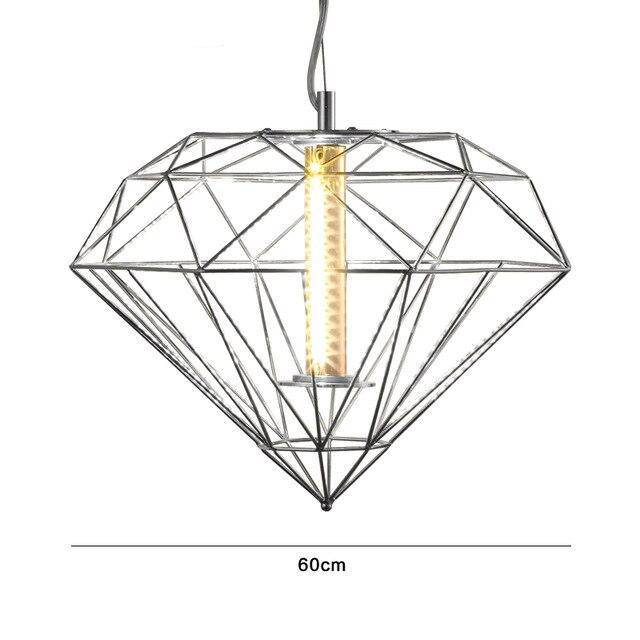 Luminária pendente com design geométrico de gaiola fina