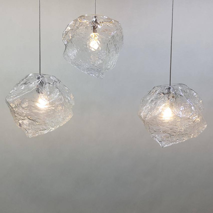 Luminária pendente estilo cubo de gelo de vidro