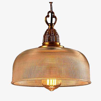 Antiga luminária pendente LED rústica dourada American Industriel