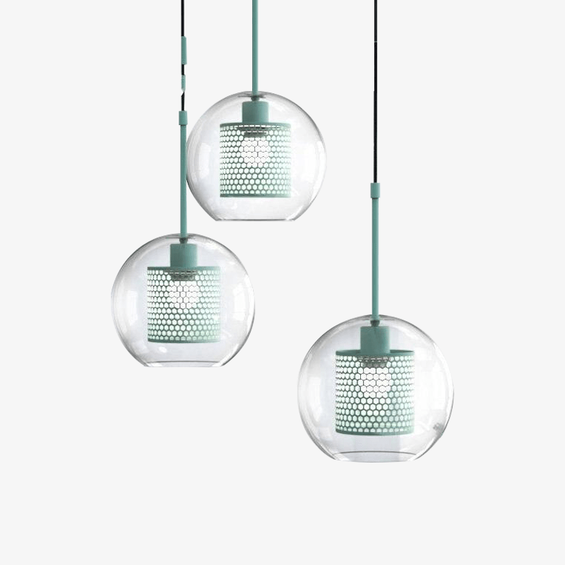 Gaiola de luz pendente LED de design em bola de vidro
