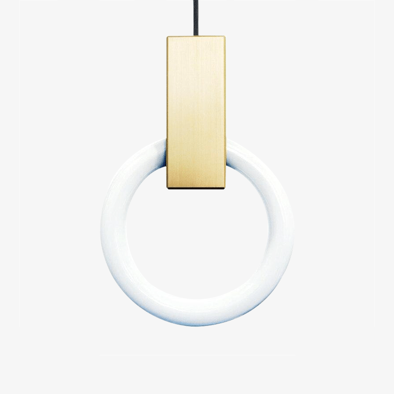 Luminária pendente com design circular iluminado escandinavo