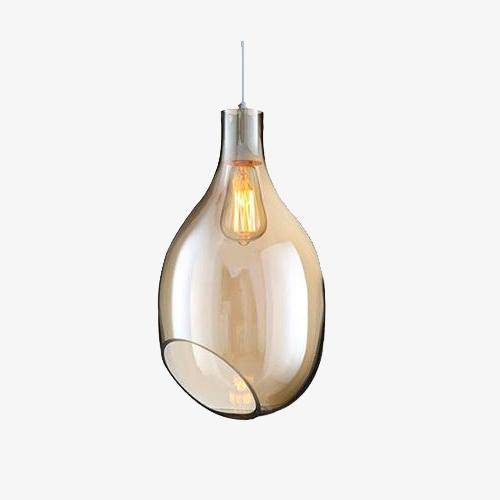 Luminária pendente de vidro oval aberta de design