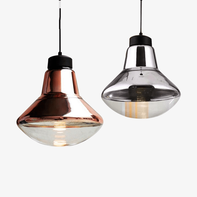 Luminária pendente LED de design em vidro cromado Bronze