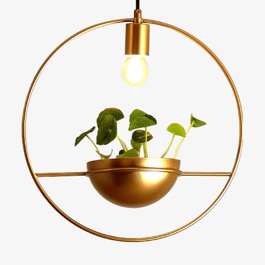 Luminária pendente LED de design circular com bola de planta circular