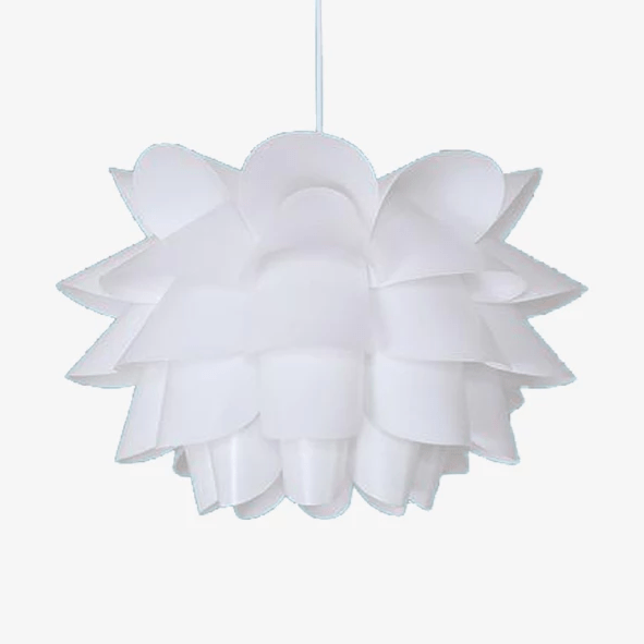 Quarto com luz pendente LED de flor branca
